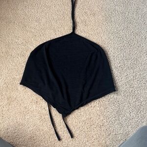 Black Halter Triangle Crop Top